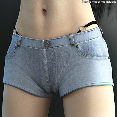 Women's Short Jeans - Free 3D models