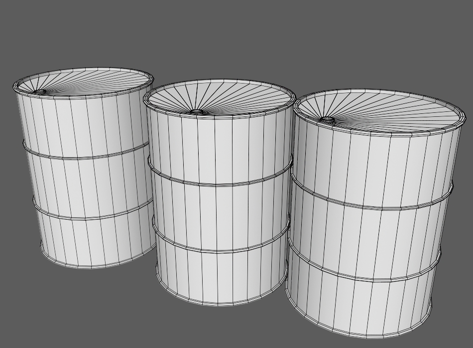 Oil Barrels 3D model.