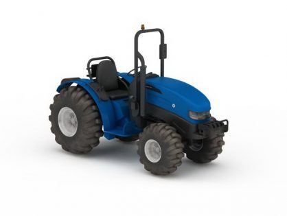 Blue farm tractor