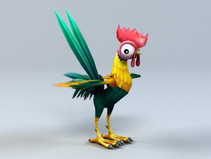 Cartoon Rooster 3D model