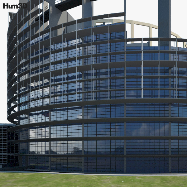 Seat of the European Parliament in Strasbourg 3D model