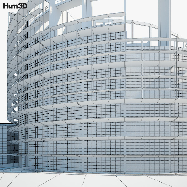 Seat of the European Parliament in Strasbourg 3D model