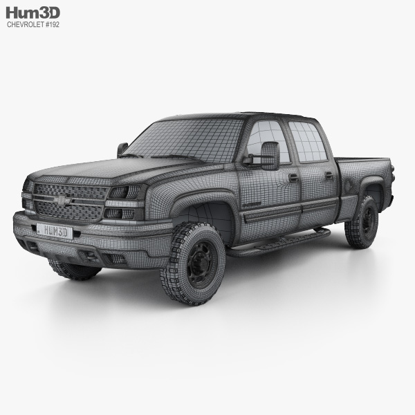 Chevrolet Silverado 2500 Crew Cab Long bed 2007 3D model