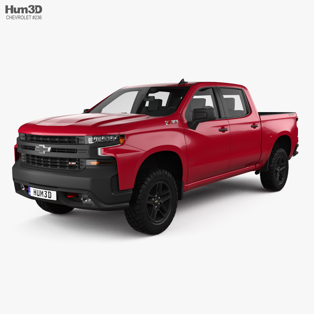 Chevrolet Silverado Crew Cab 1500 LT Z71 Trail Boss 2021 3D model