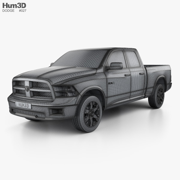 Dodge Ram 1500 Quad Cab Laramie 6-foot 4-inch Box 2014 3D model