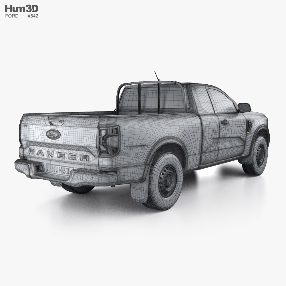 Ford Ranger Extended Cab XL 2024 3D model