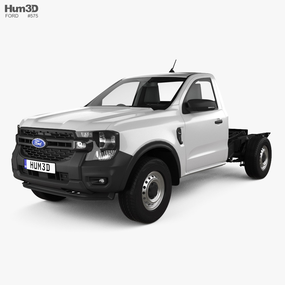 Ford Ranger Single Cab Chassis XL 2024 3D model