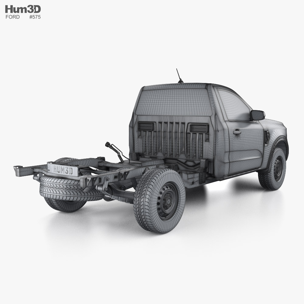 Ford Ranger Single Cab Chassis XL 2024 3D model