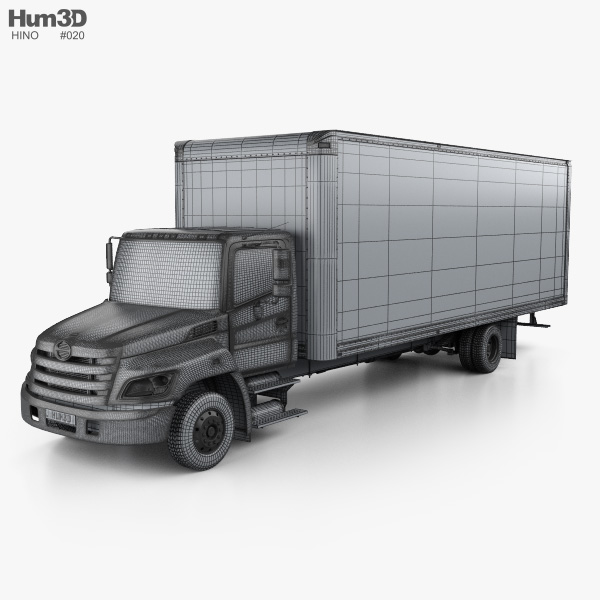 Hino 258 Box Truck 2017 3D model