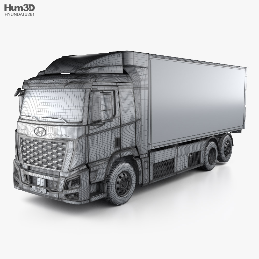 Hyundai Xcient FCEV Box Truck 2023 3D model