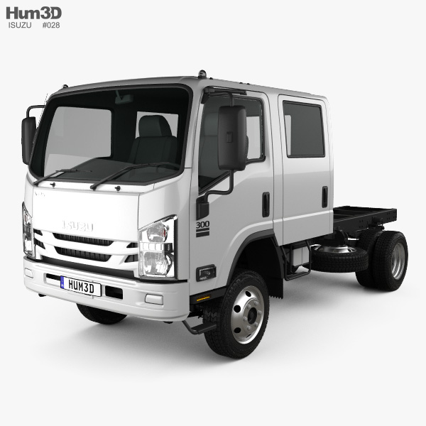 Isuzu NPS 300 Crew Cab Chassis Truck 2019 3D model