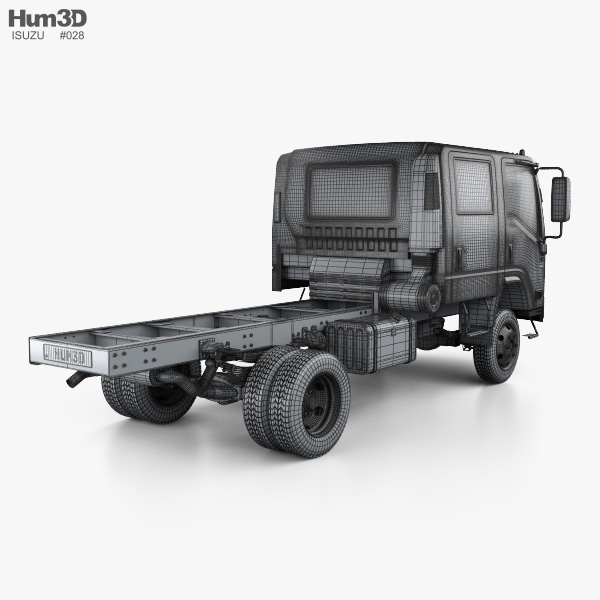 Isuzu NPS 300 Crew Cab Chassis Truck 2019 3D model