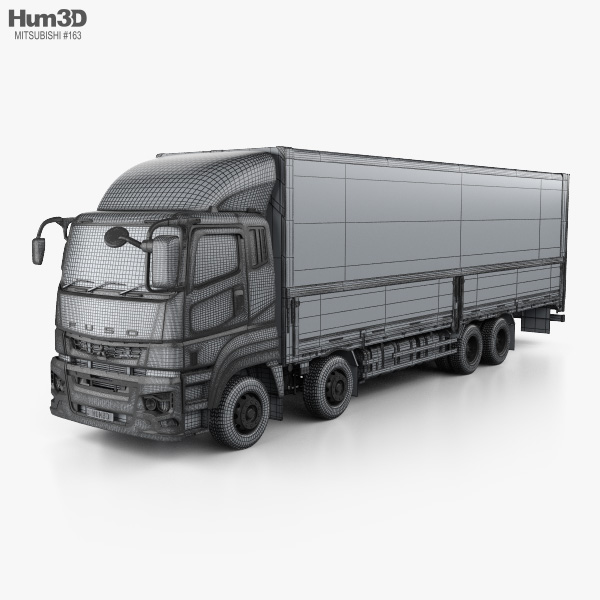 Mitsubishi Fuso Super Great Box Truck 4-axle 2022 3D model