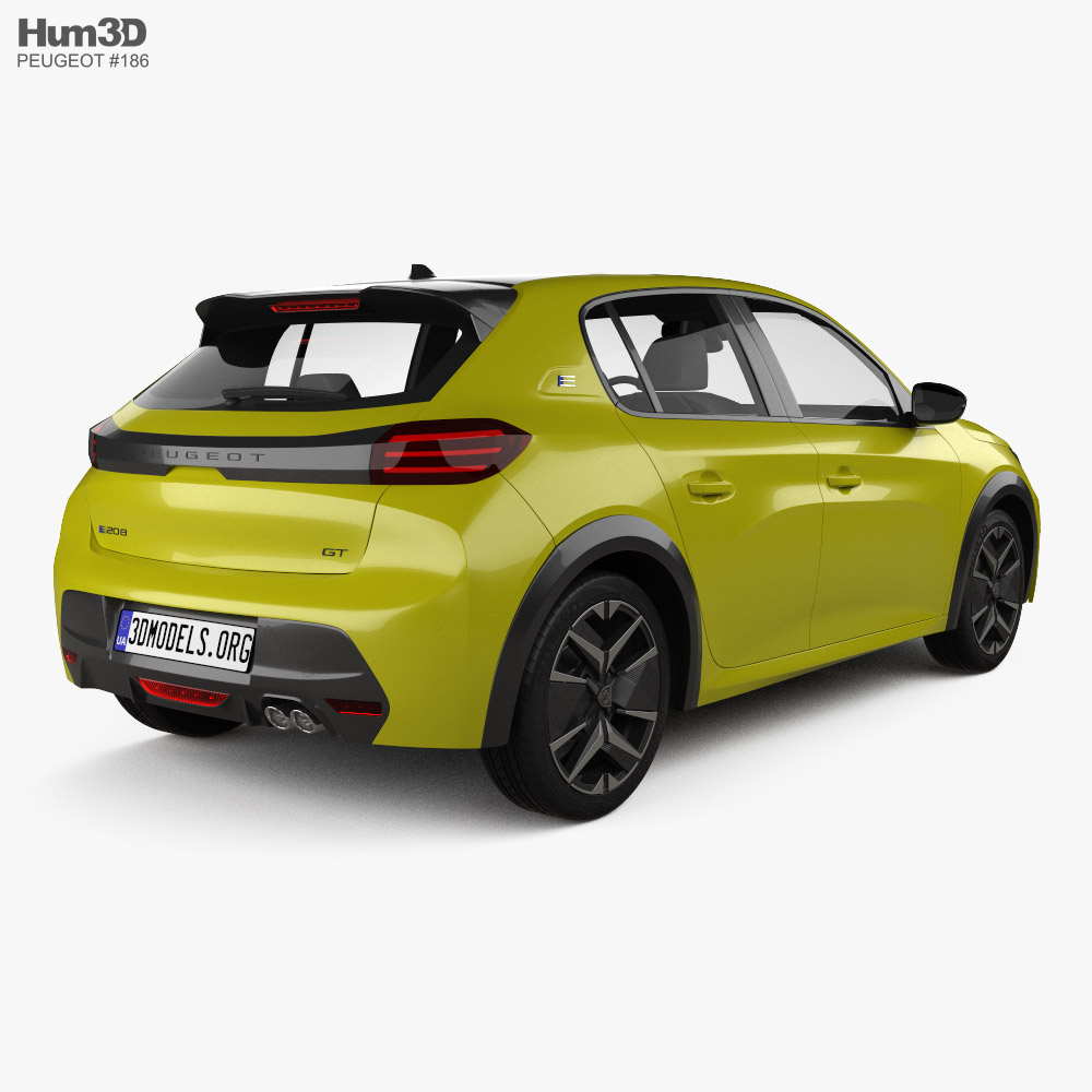 Peugeot e-208 GT-line 2023 3D model