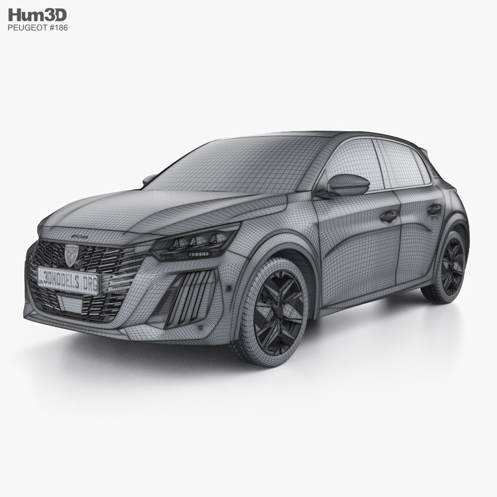 Peugeot e-208 GT-line 2023 3D model