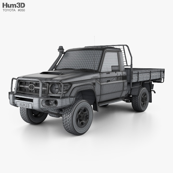 Toyota Land Cruiser (J70) Pickup GXL 2013 3D model