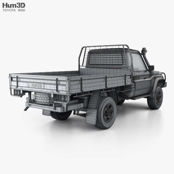 Toyota Land Cruiser (J70) Pickup GXL 2013 3D model