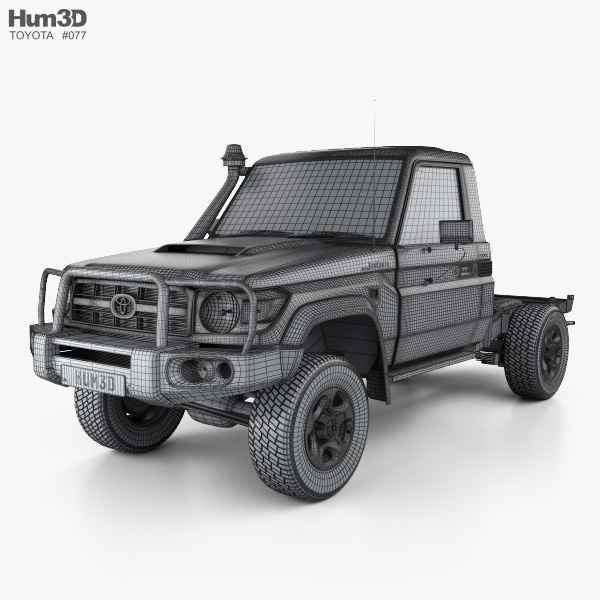 Toyota Land Cruiser (J70) Cab Chassis GXL 2013 3D model