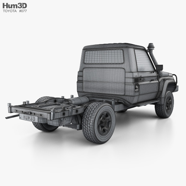 Toyota Land Cruiser (J70) Cab Chassis GXL 2013 3D model