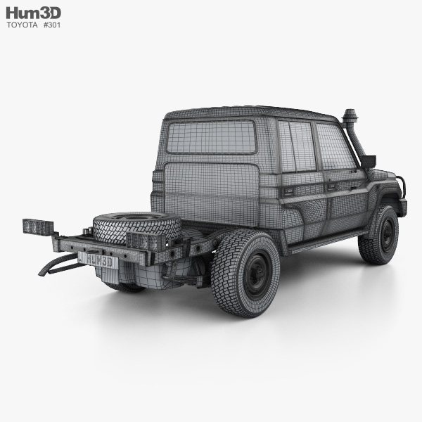 Toyota Land Cruiser (VDJ79R) Double Cab Chassis 2016 3D model