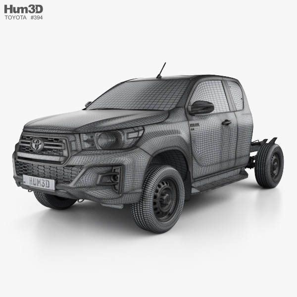 Toyota Hilux Extra Cab Chassis SR 2022 3D model