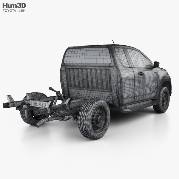 Toyota Hilux Extra Cab Chassis SR 2022 3D model