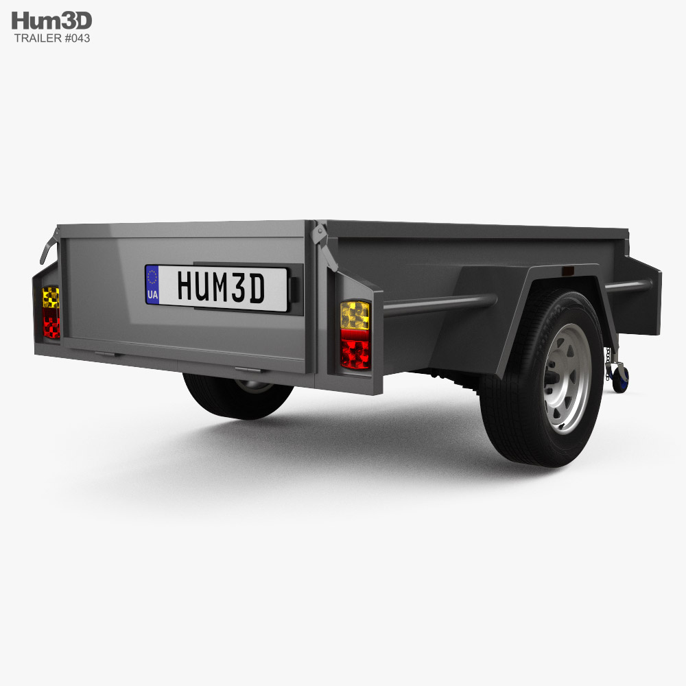 Generic Box 1-axle Car Trailer 2024 3D model