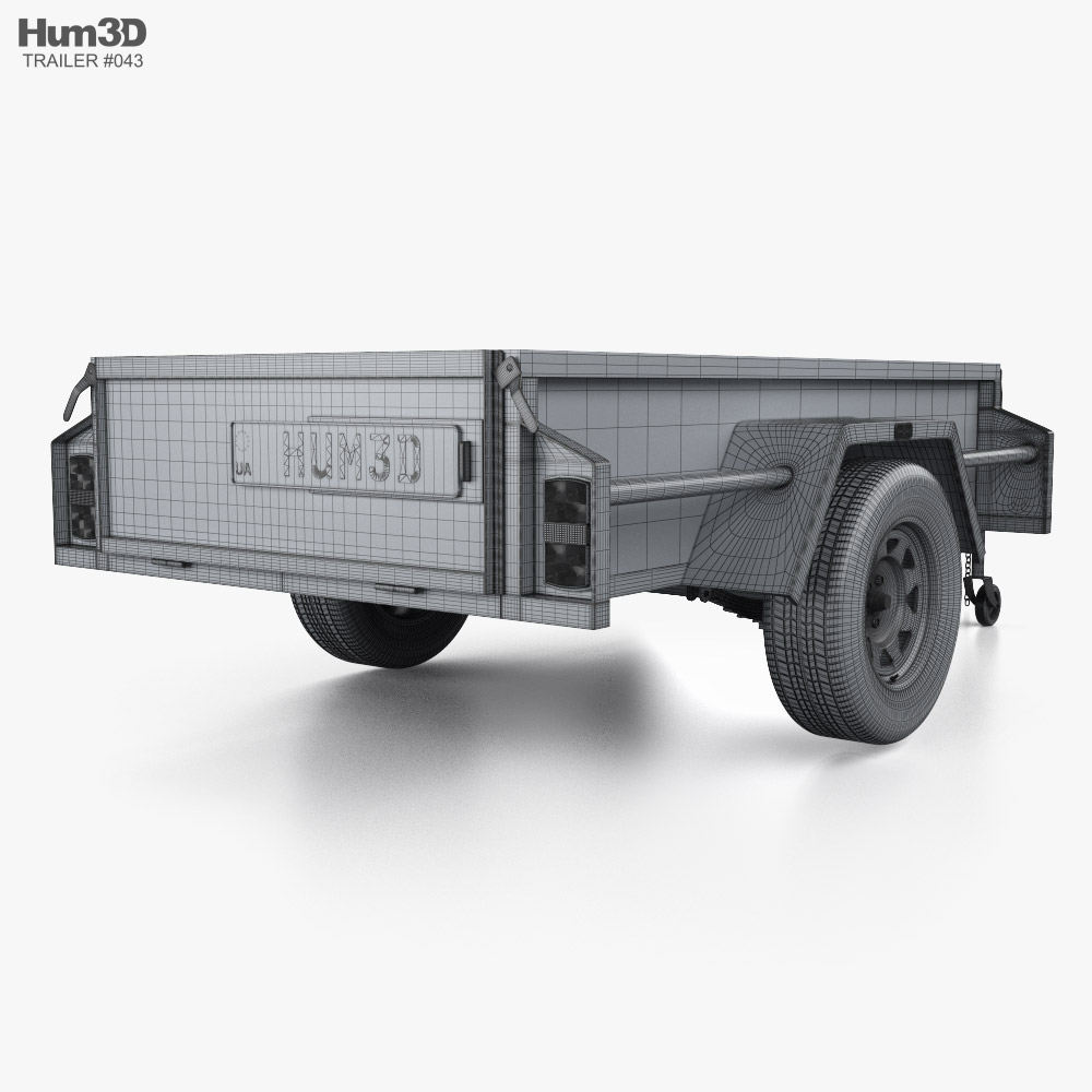 Generic Box 1-axle Car Trailer 2024 3D model