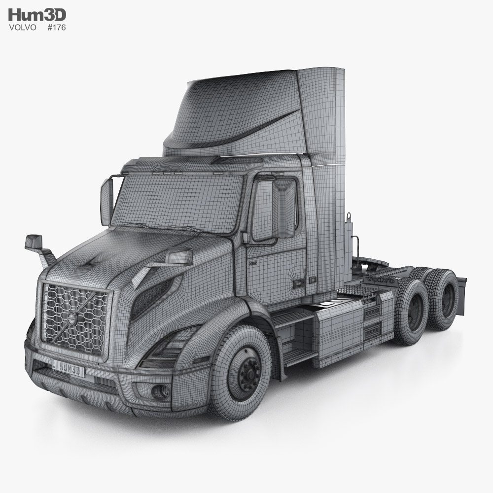 Volvo VNR Electric Tractor Truck 3-axle 2024 3D model